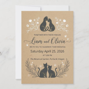 Romantic Kraft Floral Couple Invite