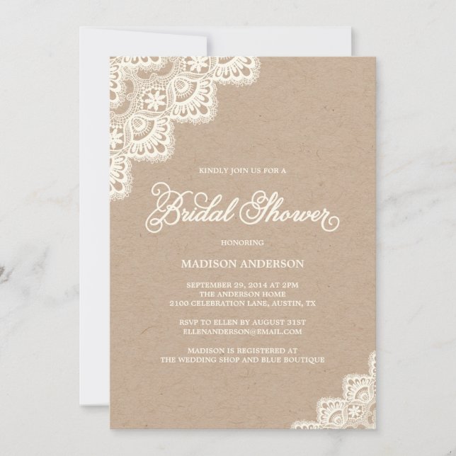 Romantic Lace | Bridal Shower Invitation (Front)
