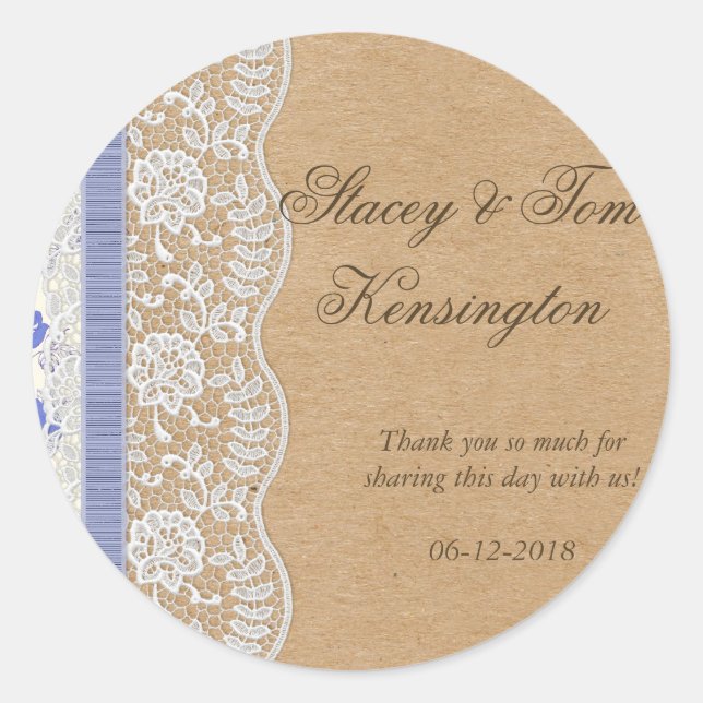 Romantic Lacey Dreams With Flowers Classic Round Sticker (Front)