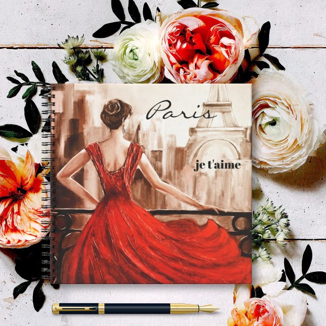 Romantic Lady in Red Paris Personal Notebook (Creator Uploaded)
