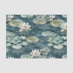 Romantic Lake Lily pad Lotus Floral Bridal Shower Tissue Paper