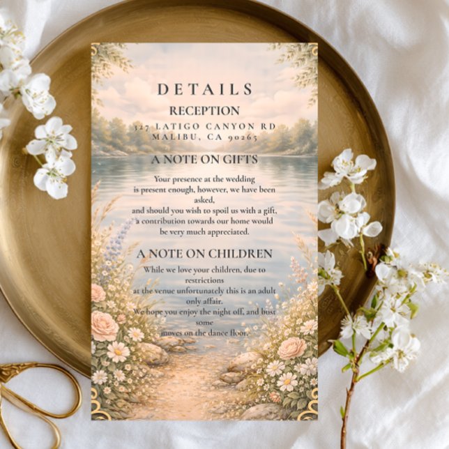 Romantic Lake Wildflower Forest Wedding Enclosure Card (Creator Uploaded)
