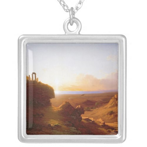 Romantic Landscape 1860 Silver Plated Necklace