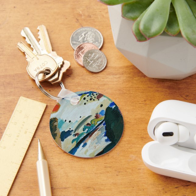 Romantic Landscape by Wassily Kandinsky Keychain (Desk)