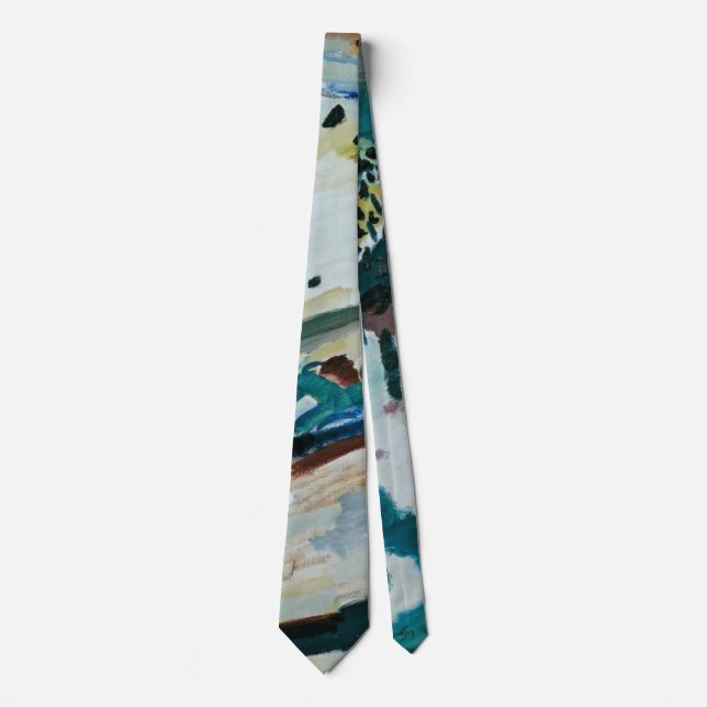 Romantic Landscape by Wassily Kandinsky Neck Tie (Front)