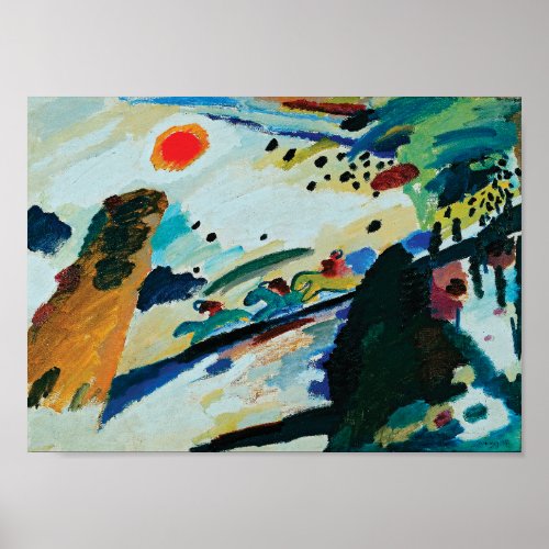 Romantic Landscape by Wassily Kandinsky Poster