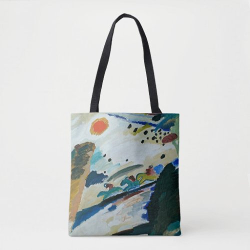 Romantic Landscape by Wassily Kandinsky Tote Bag