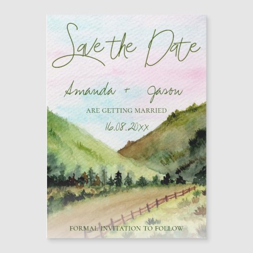 Romantic Landscape Mountain Wedding Save The Date