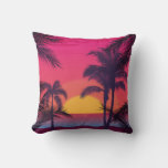 Romantic Landscape With Palm Trees Throw Pillow at Zazzle