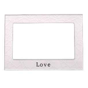 Romantic Large White Hearts Pink Valentine's Day Magnetic Frame