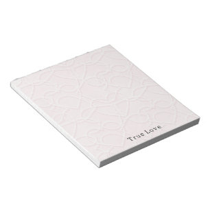 Romantic Large White Hearts Pink Valentine's Day Notepad