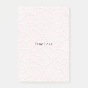 Romantic Large White Hearts Pink Valentine's Day Post-it Notes