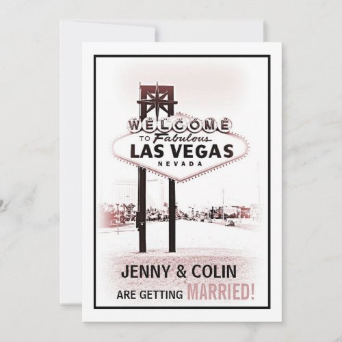 Romantic Las Vegas Modern Wedding Invites