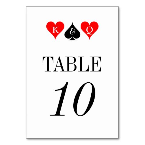 Romantic Las Vegas wedding table number cards