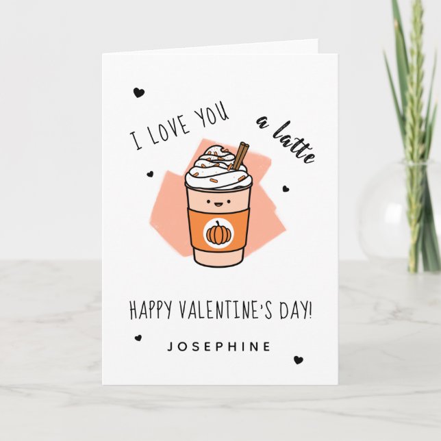 Romantic Latte Coffee Wife Girlfriend Valentine's  Card (Front)