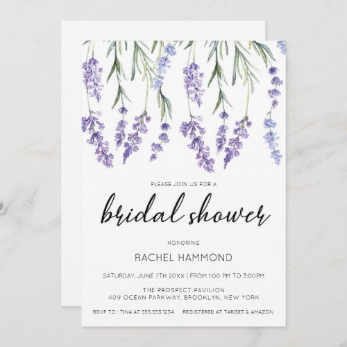 Romantic Lavender Bridal Shower Invitation