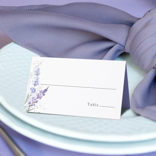 Romantic Lavender Floral Watercolor Place Card