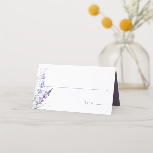 Romantic Lavender Floral Watercolor Place Card