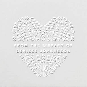 Romantic Lavender Heart From The Library Of Book Embosser