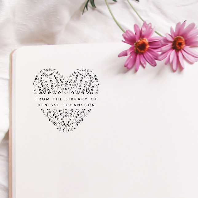Romantic Lavender Heart From The Library Of Book Rubber Stamp (Creator Uploaded)