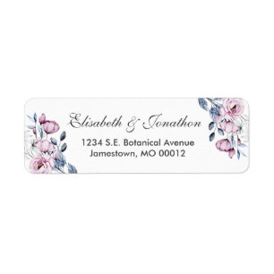 Romantic Lavender & Powder Blue Floral Blossom Label