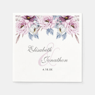 Romantic Lavender & Powder Blue Floral Blossom Napkins