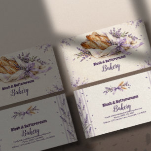 Romantic Lavender Sourdough Bread Baking Business Card