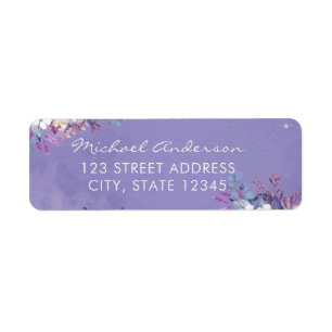 Romantic Lavender Watercolor Floral Spring Elegant Label