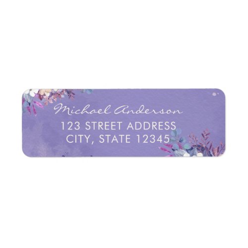 Romantic Lavender Watercolor Floral Spring Wedding Label