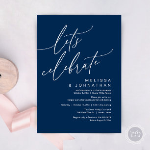 Romantic Let's Celebrate Wedding Elopement Party Invitation