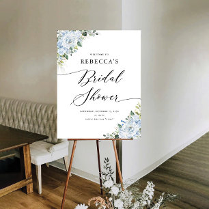 Romantic Light Blue Floral Bridal Shower Foam Board