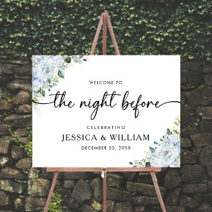 Romantic Light Blue Floral The Night Before Foam Board