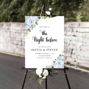 Romantic Light Blue Floral The Night Before Foam Board