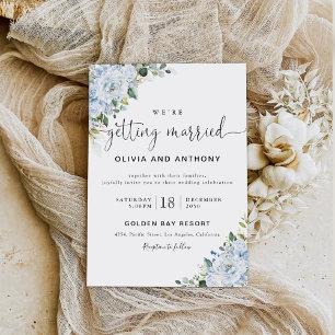 Romantic Light Blue Floral Wedding Invitation