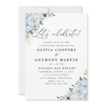 Romantic Light Blue Floral Wedding Invitation