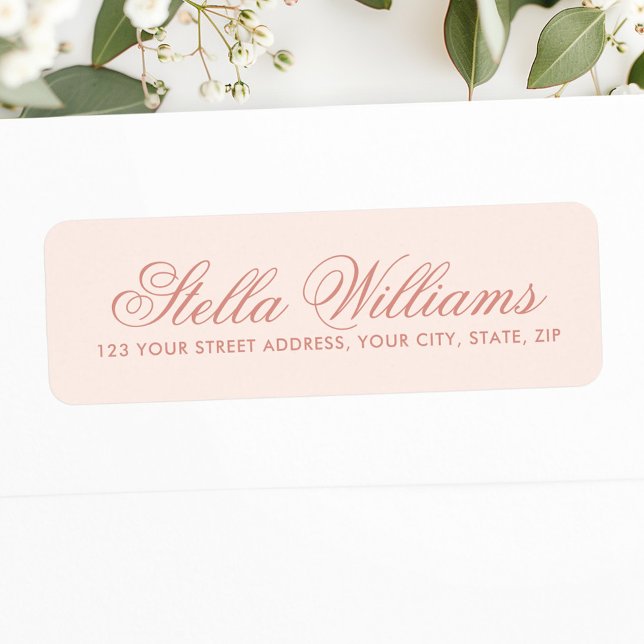 Romantic light blush pink calligraphy script label (Romantic light blush pink calligraphy script label)