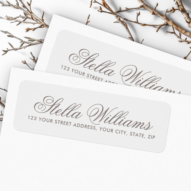 Romantic light gray calligraphy script label (Romantic light gray calligraphy script label)