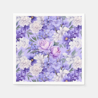 Romantic light purple flowers napkins