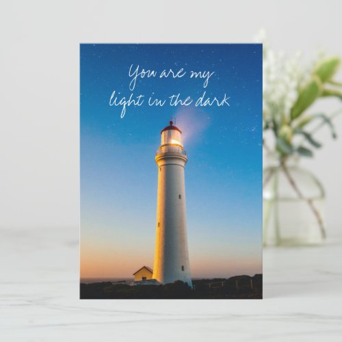 Romantic Lighthouse Love Quote Anniversary Card