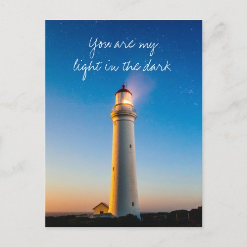 Romantic Lighthouse Love Quote Valentines Day Postcard