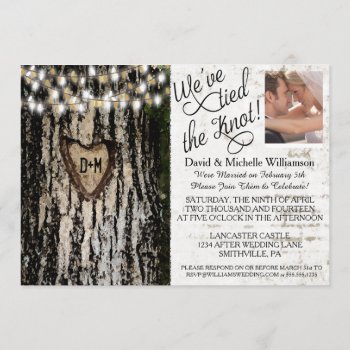 Romantic Lights & Tree Post Wedding Photo Invite by PetitePaperie at Zazzle