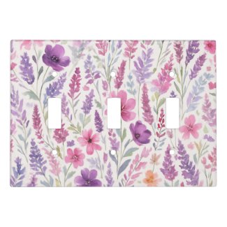 Romantic lila pink Pastel Botanical Spring Meadow