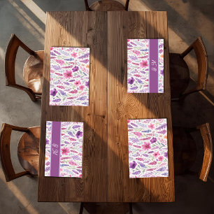 Romantic lila pink Pastel Botanical Spring Meadow Placemat