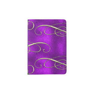 Romantic Lilac Christmas Swirls Passport Holder