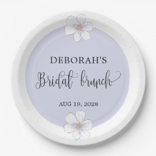 Romantic Lilac Floral Bridal Brunch Paper Plates