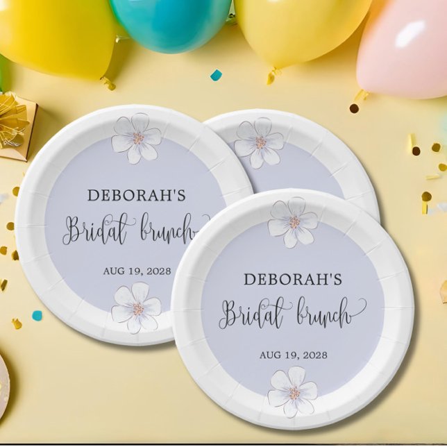 Romantic Lilac Floral Bridal Brunch Paper Plates (Creator Uploaded)