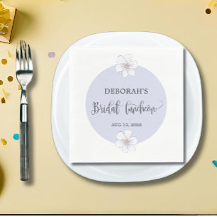 Romantic Lilac Floral Bridal Luncheon Napkins
