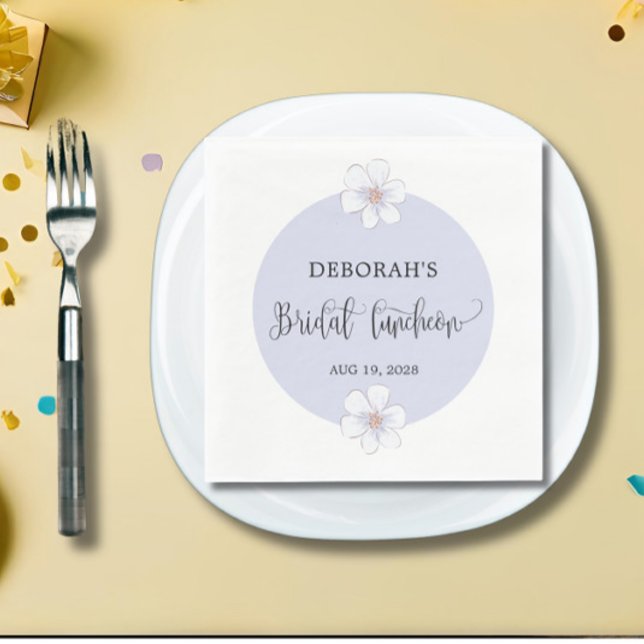 Romantic Lilac Floral Bridal Luncheon Napkins (Creator Uploaded)