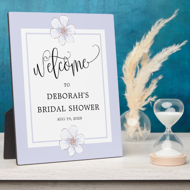 Romantic Lilac Floral  Bridal Shower  Plaque (Side)
