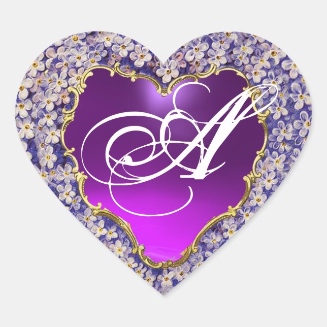 ROMANTIC LILAC HEART MOOGRAM STICKER (Front)